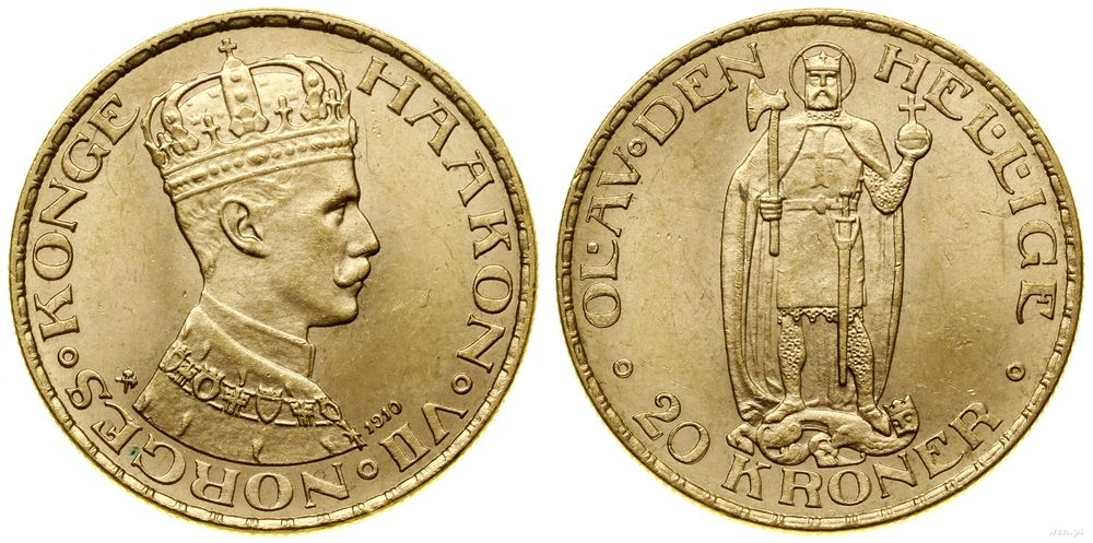 Norwegia, 20 koron, 1910