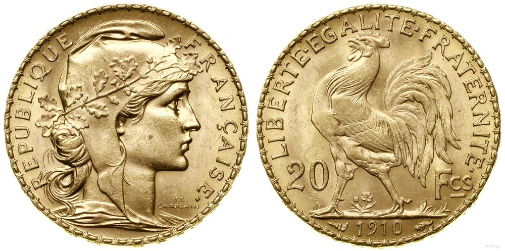 Francja, 20 franków, 1910