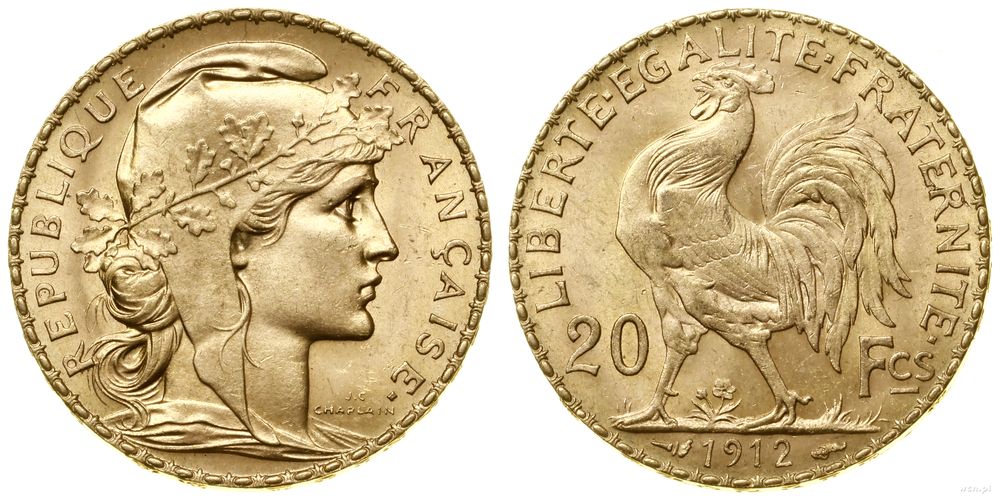 Francja, 20 franków, 1912