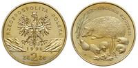 2 złote 1996, Warszawa, Jeż, nordic gold, wyśmie