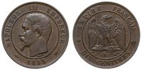10 centów 1855/B, Rouen, brąz 10.02 g, KM 771.2