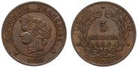 5 centów 1886/A, Paryż, brąz 4.91 g, KM 821.1