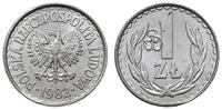 1 złoty 1982, Warszawa, na rewersie kontrmarka o