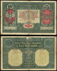 500 marek polskich 15.01.1919, ślad po podklejen