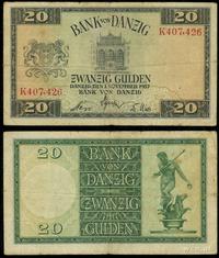 20 guldenów 01.11.1937, seria K 407,426, rzadkie