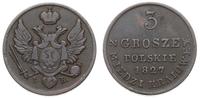 3 grosz polskie 1827 I-B, Warszawa, odmiana z na
