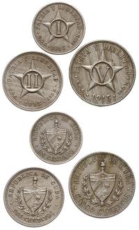 1, 2 i 5 centavos 1915, 1916, miedzionikiel, raz