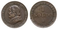 1 soldo 1867, Rzym, brąz, 26 mm, uszkodzony rant
