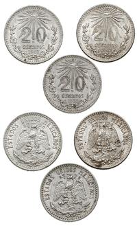 3 x 20 centavos 1939/42, Mexico City, srebro ''7