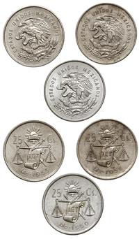 3 x 25 centavos 1950, 52, 53, Mexico City, srebr