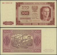 100 złotych 1.07.1948, seria KR 3595148, Lucow 1