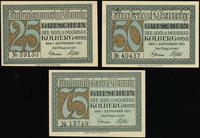 zestaw bonów, 25, 50 i 75 fenigów 1.09.1921, raz