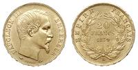 20 franków 1859 A, Paryż, złoto 6.40 g, Fr. 573,