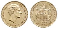 25 peset 1876, Madryt, złoto 8.07 g, Fr. 342, Ca