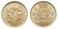 10 dinarów 1882 V, złoto 3.22 g, Fr. 5