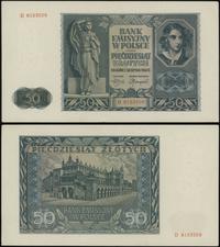 50 złotych 1.08.1941, seria D 6153559, lekko zła