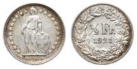 1/2 franka  1921, Berno, srebro ''835'' 2.53 g, 