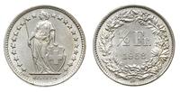 1/2 franka 1958 , Berno, srebro ''835'' 2.50 g, 