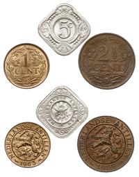 1(I), 2 1/2(II) i 5(I) centów 1963, 1959, razem 