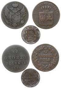 lot 3 monet 1830, 1831, 1835, Królestwo Polskie 