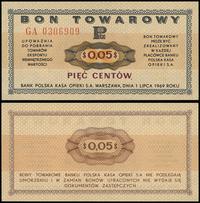 5 centów 1.07.1969, seria GA, numeracja 0306909,
