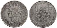 1 frank 1921, miedzionikiel, rzadki