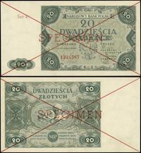 20 złotych 15.07.1947, seria A 1234567, czerwone