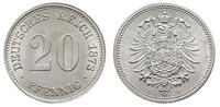 20 fenigów 1873/H, Darmstadt, bardzo rzadkie, sz