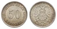 50 fenigów 1876/A, Berlin, subtelna patyna, wyśm