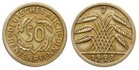 50 Rentenpfennig 1923/J, Hamburg, bardzo rzadkie
