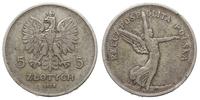 5 złotych 1928, Warszawa, NIKE, patyna, Parchimo