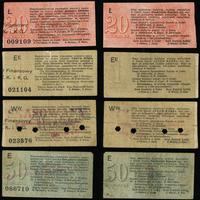 20, 50 kopiejek i 2 x 1 rubel 1914, razem 4 sztu