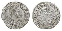 grosz 1607, Kraków, moneta wybita z końca blachy