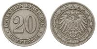 20 fenigów 1892 G, Karlsruhe, AKS 10, Jaeger 14