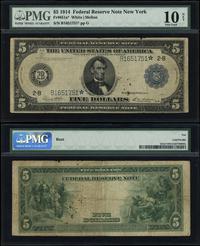 5 dolarów 1914, New York, seria B1651751✫, White