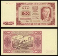 100 złotych 01.07.1948, seria IT, numeracja 0016