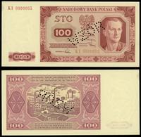 100 złotych 01.07.1948, seria KI, numeracja 0000