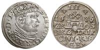 trojak 1586, Ryga, odmiana z dużą głową króla, ł