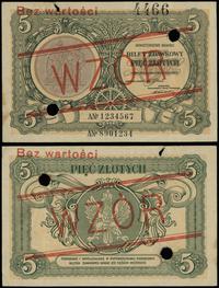 5 złotych 1.05.1925, po obu stronach ukośny nadr