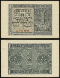 1 złoty 1.03.1940, seria A, numeracja 3983863, w