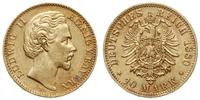 10 marek 1880/D, Monachium, złoto 3.97 g, piękne