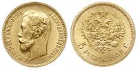 5 rubli 1902/АР, Petersburg, złoto 4.30 g, wyśmi