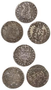 Polska, zestaw: 3 x szóstak, 1661, 1662, 1665