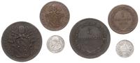 zestaw 3 monet, 1 baiocco 1850, 5 baiocchi 1852 