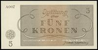 getto Teresin w Czechach, zestaw bonów: 1, 2, 5, 10, 20, 50 i 100 koron, 1.01.1943