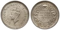rupia 1942, Bombaj, srebro "500", piękna, KM 557