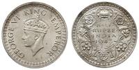 1/2 rupii 1943, Bombaj, srebro "500", piękna, KM
