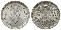 1/2 rupii 1944, Bombaj, srebro "500", piękna, KM