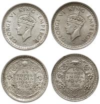 zestaw: 2 x 1/4 rupii 1944, 1945, Bombaj, srebro