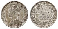 1/4 rupii 1887, Bombaj, srebro "900", miejscowa 